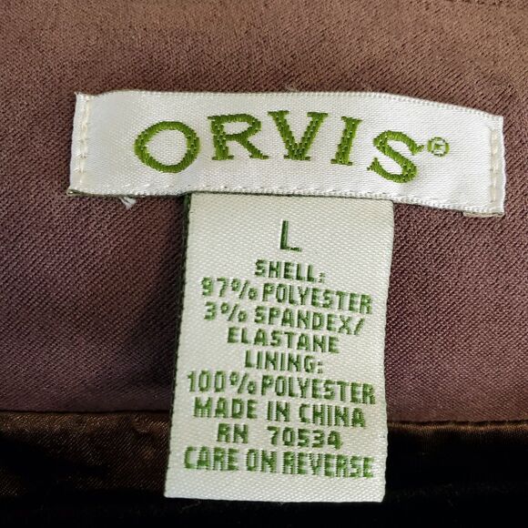 Orvis Jacket Womens Size Large Brown Lightweight Faux Suede Button Front Pockets - Picture 6 of 7